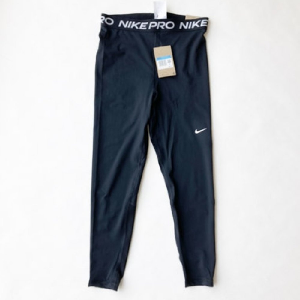 NWT NIke Dri FIt  HIigh Waist Black Training Pant Mesh Panel Pant Sz Medium